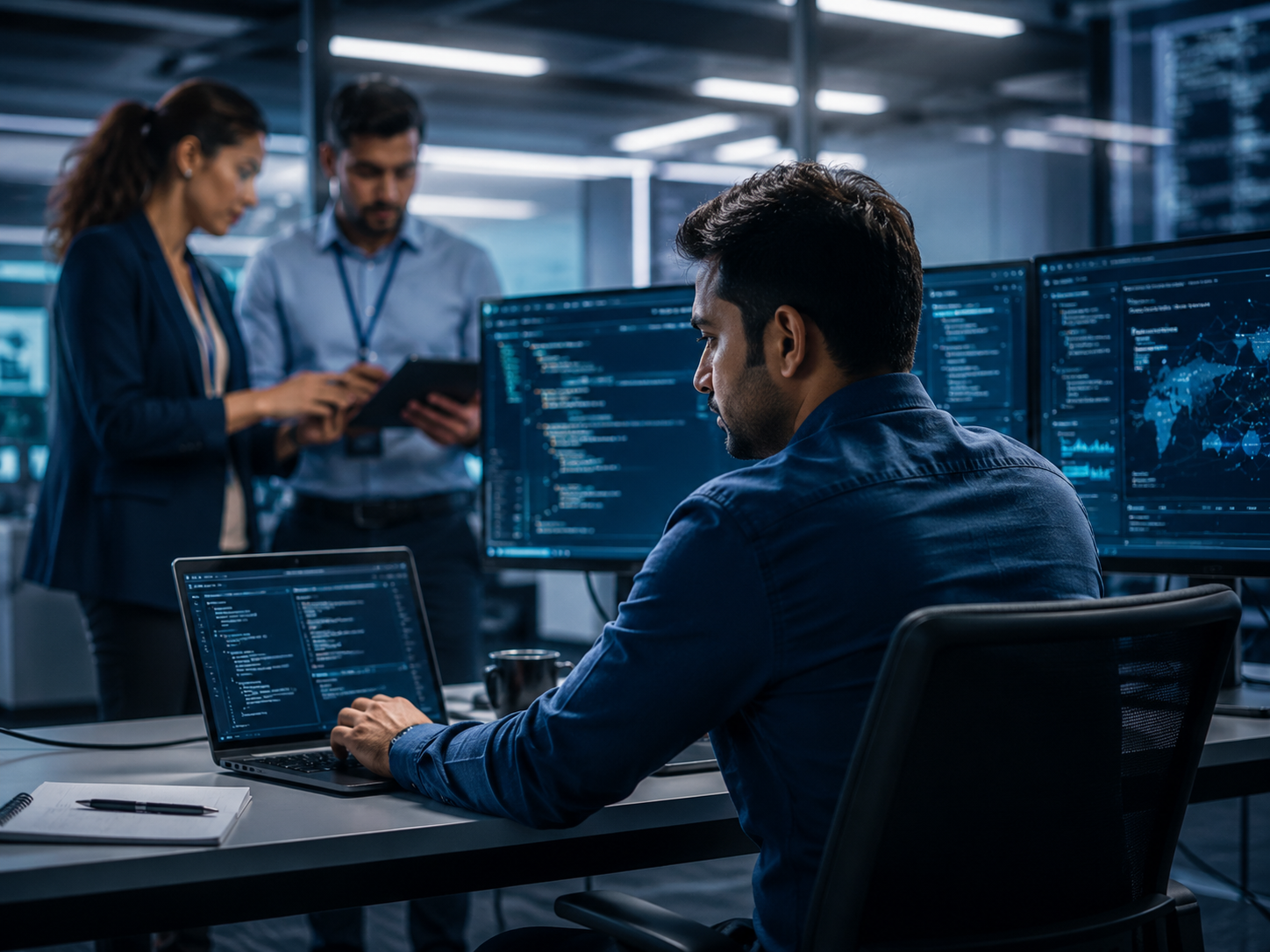 Cybersecurity workspace in action
