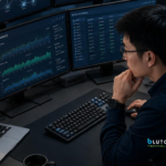 IT administrator reviewing cloud backup status and data recovery information on a computer screen