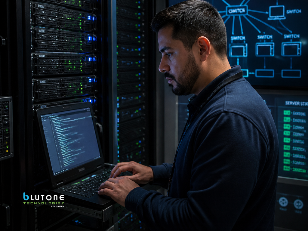 IT technician assessing office servers and network infrastructure before cloud migration. Business IT Support Sydney
IT Support Company Sydney, IT Support Sydney, IT Services Sydney, IT Company Sydney, Managed IT Services Sydney, Managed IT Support Sydney, MSP Sydney.
