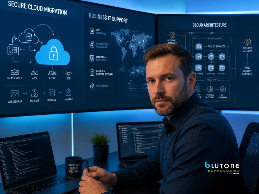 IT professional planning secure cloud migration and business IT support for a Sydney company. Business IT Support Sydney
IT Support Company Sydney, IT Support Sydney, IT Services Sydney, IT Company Sydney, Managed IT Services Sydney, Managed IT Support Sydney, MSP Sydney